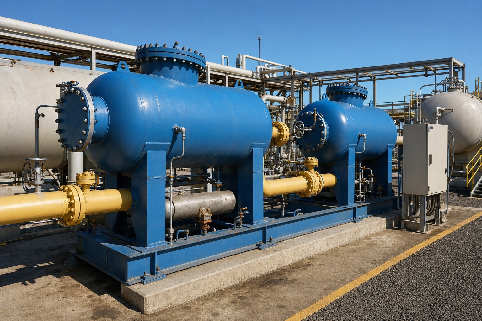 SorbiTech Coalescing Filtration Skid Oil Water Coalescer Filter Package