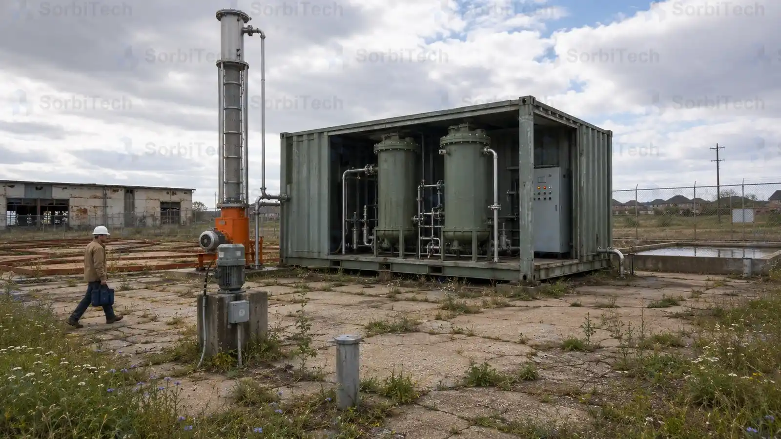 SorbiTech Groundwater Remediation Containerised GAC Skid Brownfield Remediation